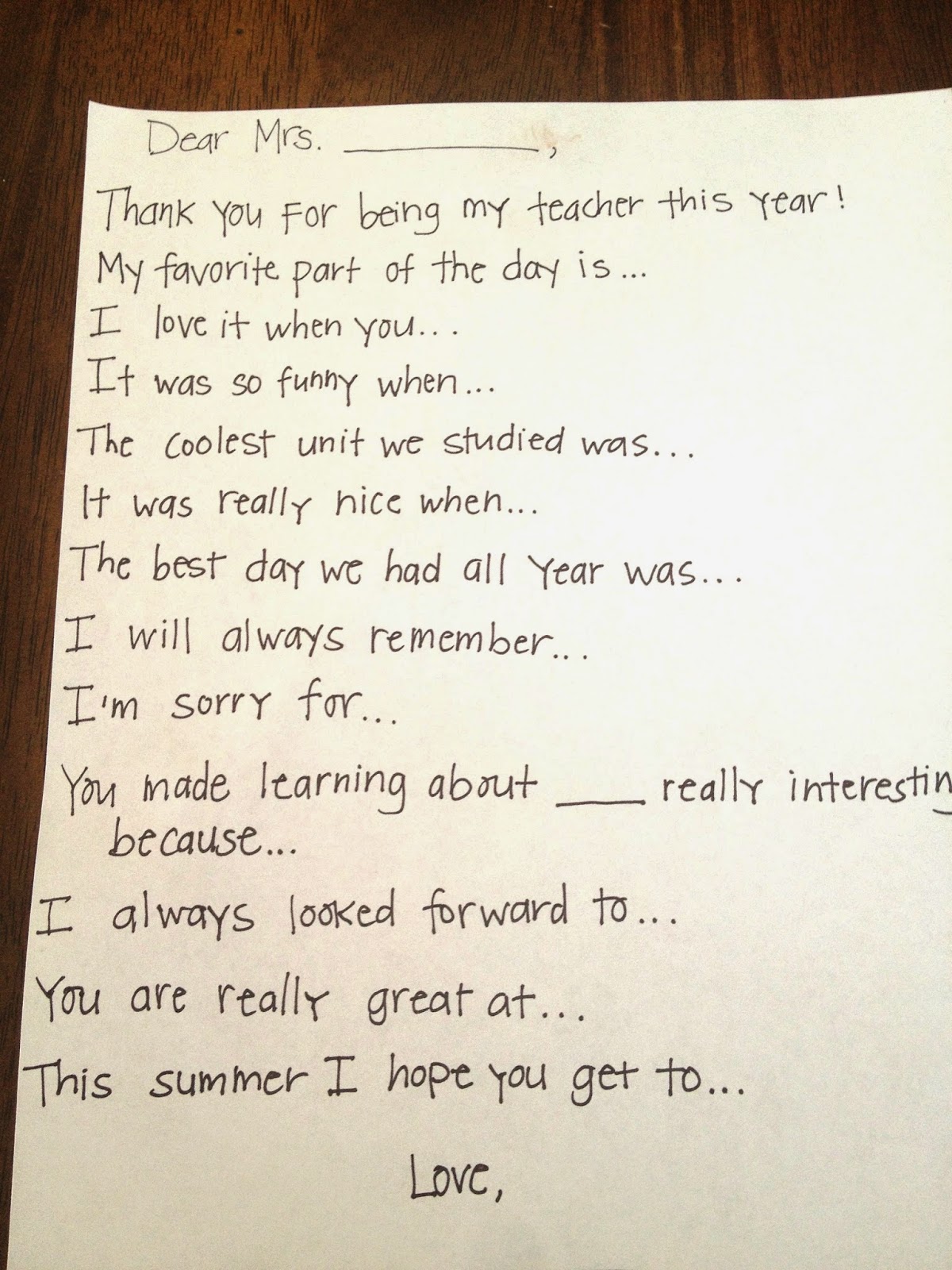 gratitude to teacher by student